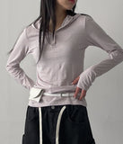 Warmer Stripe Hood Neck T-Shirt