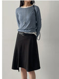 Pin-Tuck Tencel See-Through T-Shirt