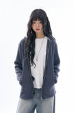 Dusk slim waffle hooded zip-up