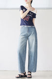 Modi cut wide denim pants
