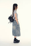 Sierra shirring square-neck tee