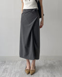 Striped Twist Wrap Long Skirt