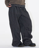 Reto stripe pintuck pants