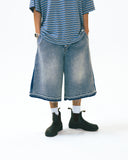 [AG] Side Washed Denim Half Pants