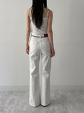 Center Crease Semi Bootcut Denim Pants