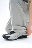 Long waist rib loose sweatpants