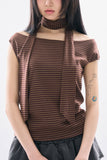 Thira stripe 2-way tee