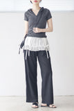 Lunine shirring layered pants