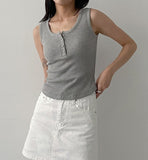 Waffle Button Sleeveless