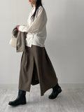 Crinkle Big Collar Wrap Blouse