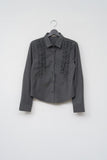(W) Modet Frill Striped Shirt