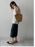 Selvage Slit H-Line Long Skirt