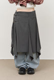 (W) Tap Striped Skirt