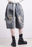 (Unisex) Mare Half Damage Denim Pants