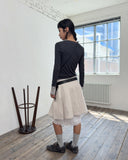 SNAP WRAP SOLID PLEATS SKIRT
