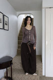 Shiny see-through frill cardigan