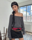 OFF-SHOULDER REVERSE LOOP SWEATSHIRT