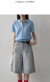 [Short sleeve ver.] Symbol stripe collar knit
