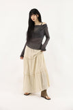 See-through rough drape tee