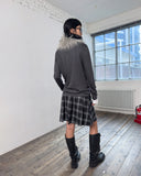 SNAP WRAP CHECK PLEATS SKIRT