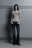 Low Brushed Bootcut Jeans