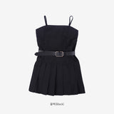 Elfin Belted Pleated One Piece