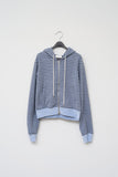 (W) Momo Striped Zip Hoodie