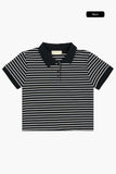 Dover stripe cropped polo tee