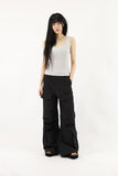 Nylon zipper open pants