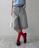 Color Tencel Rib Knee Socks