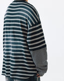 Washed Stripe Layerd Long Sleeve