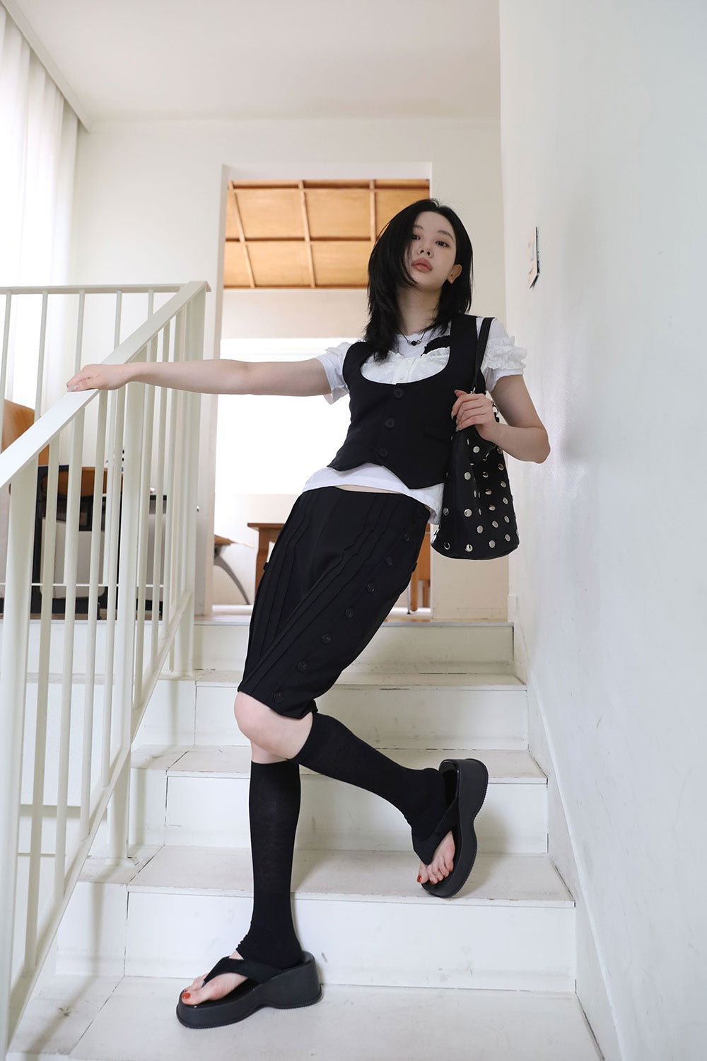 【COLOR iN ID】Side snap half pants COLOR iN ID(カラーインアイディー) - サイドスナップハーフ