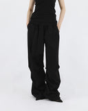 Tie Wrap Pintuck Pants