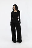Side belt slim tee