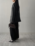 Scarlett No Collar Overfit Leather Jacket