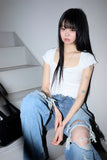 Fable slim ribbed tee