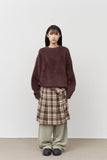 (W) Kite Cutting Checked Skirt