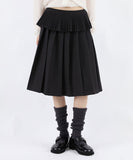 Sheer double pleated skirt