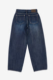 Calico raw wide denim pants