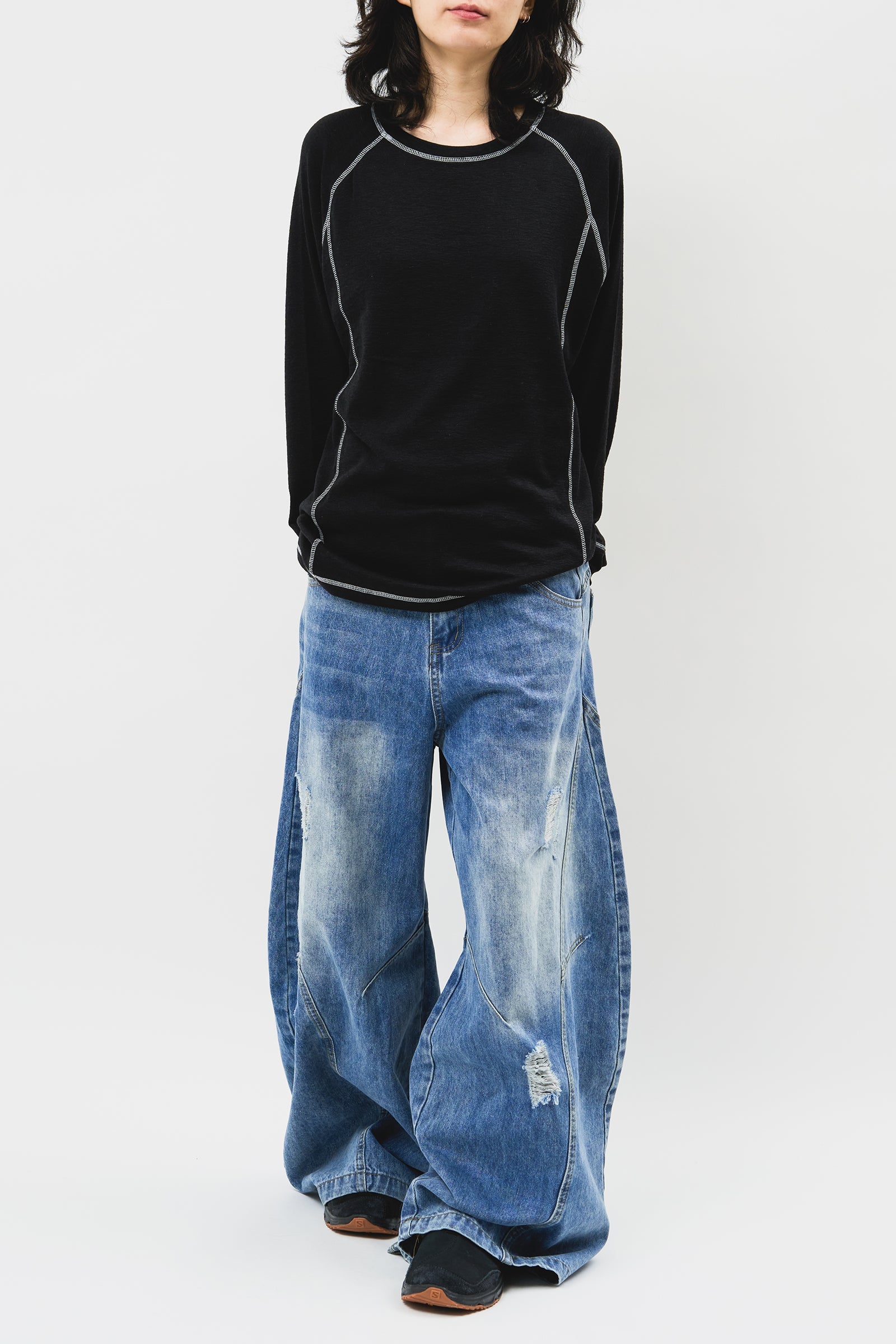 【HI FI FNK】Pie Stitch Longsleeve HI FI FNK(ハイファイファンク) - パイステッチ長袖Tシャツ