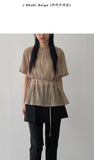Yoru Belted Half Blouse