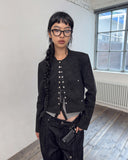 LEATHER SNAP CROP JACKET
