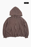 Brick pigment crop hoodie zip-up