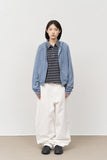 (W) Moon Pigment Waffled Zip Hoodie