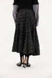 Grunge check long skirt