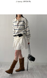 Symbol Stripe Overfit Collar Knit