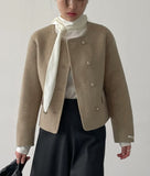 [wool100%/handmade] Kyron double wool short jacket