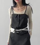 [Setup Available] Suet Stripe Bustier