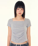 Sierra shirring square-neck tee