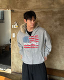 Lao Flag Hooded Zip-Up